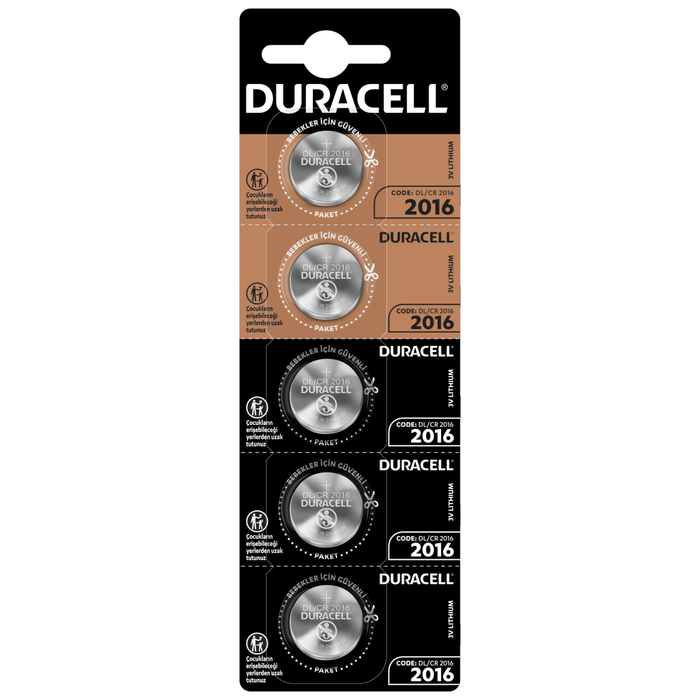 DURACELL CR2016 LITHIUM 3V PİL 5Lİ