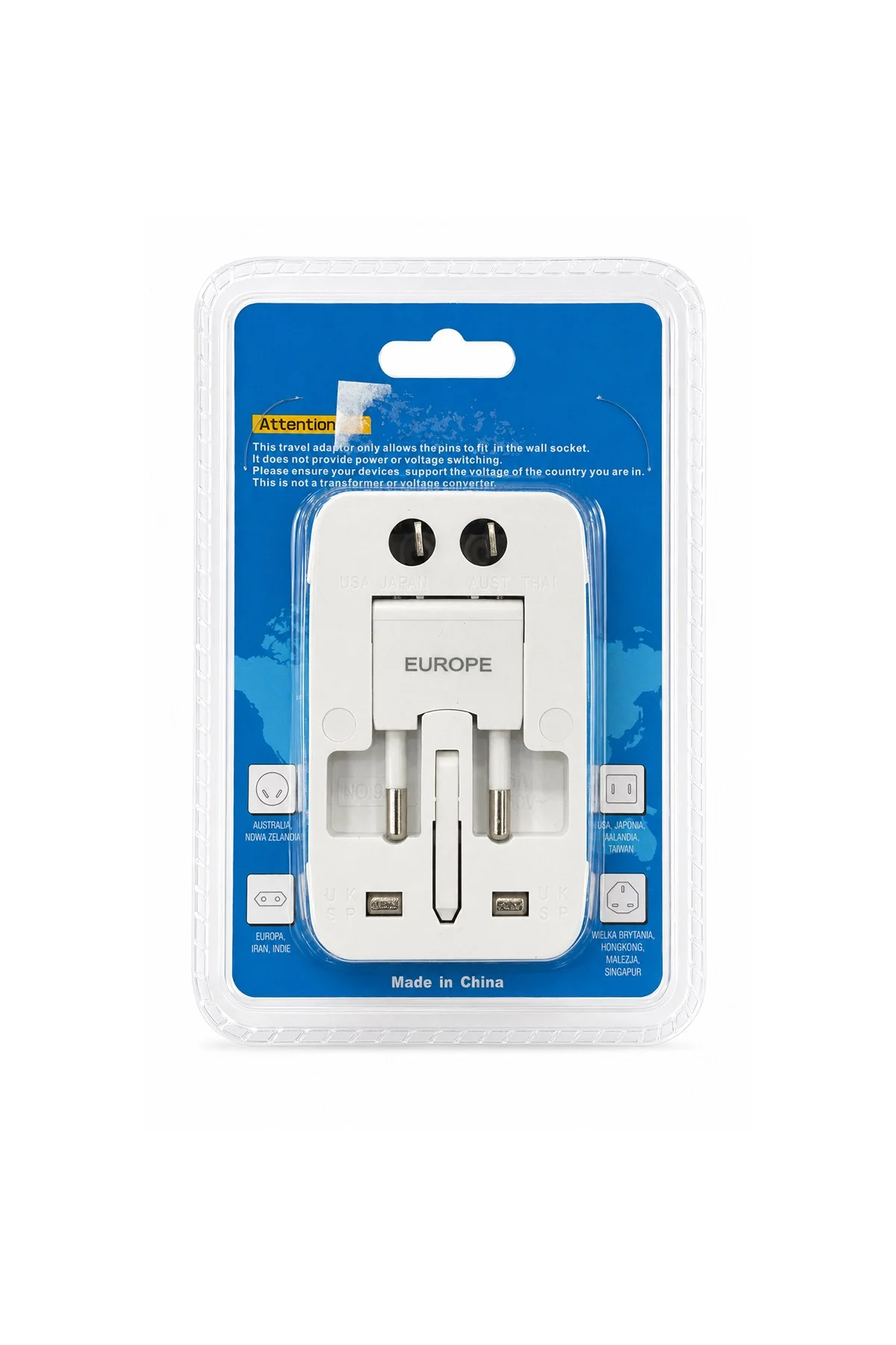 Çift USB’li Typ-c girişli Universal Seyahat Adaptörü Akım Korumalı Priz Çevirici 5V 1000mA