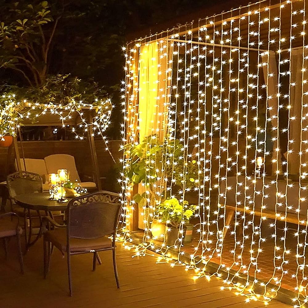 Shustar Dekoratif Saçak Led 4 Metre 16 Saçaklı Işık Ip Perde Sarkıt Yılbaşı Süs Işık Fişli