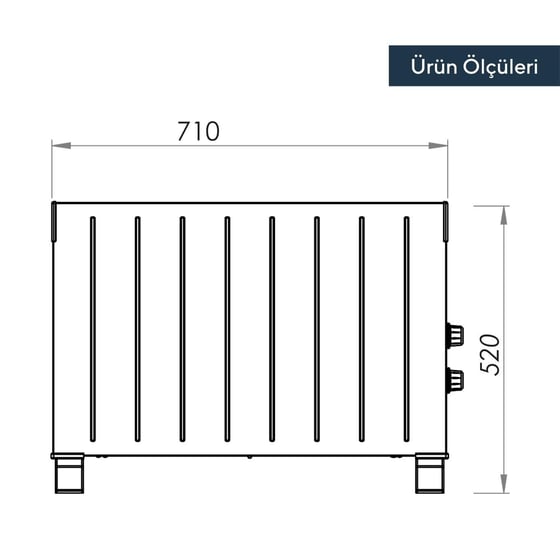 Kumtel Siyah Konvektör Konveksiyonel Isıtıcı 2500W Hc-2947