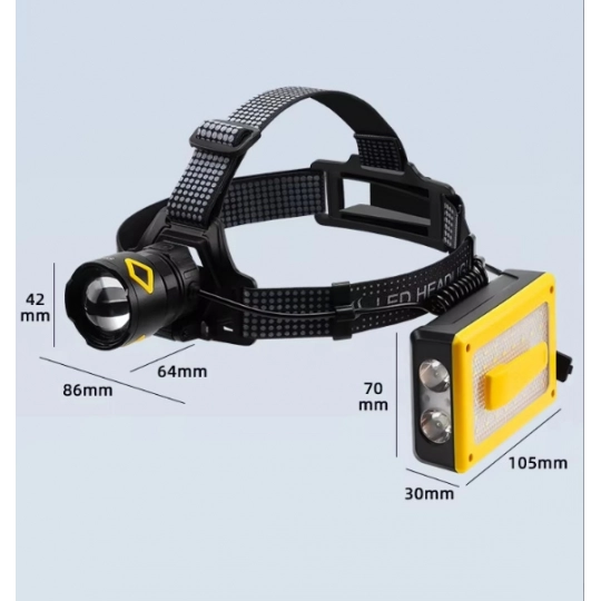 F.B.I Pro F-3003 Alüminyum PM10-TG LED Type-C Powerbank ve Solar Şarjlı Kamp Kafa Feneri