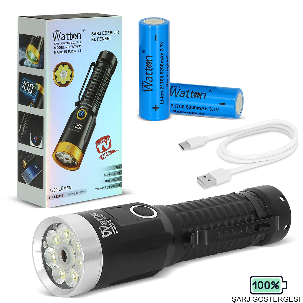 2800 LÜMEN ÖZEL SERİ YEŞİL LAZER ÖZELLİKLİ MIKNATISLI WATTON WT-735