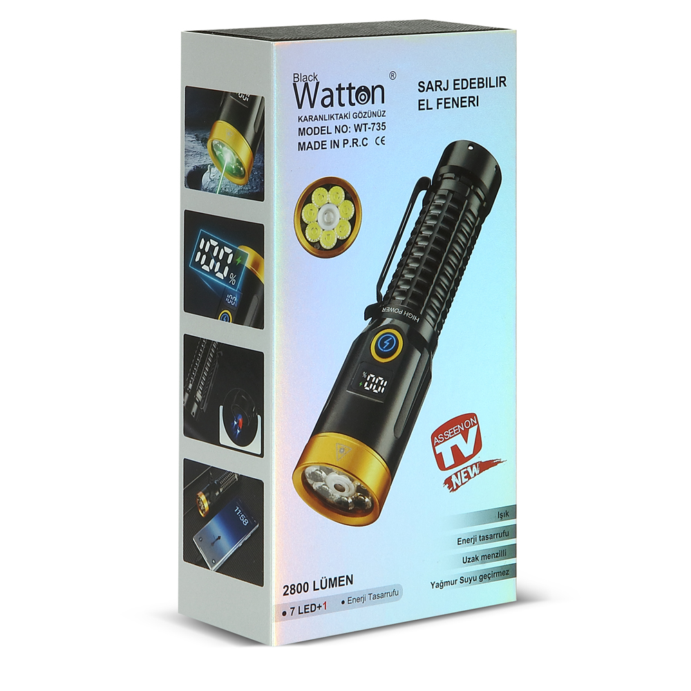2800 LÜMEN ÖZEL SERİ YEŞİL LAZER ÖZELLİKLİ MIKNATISLI WATTON WT-735