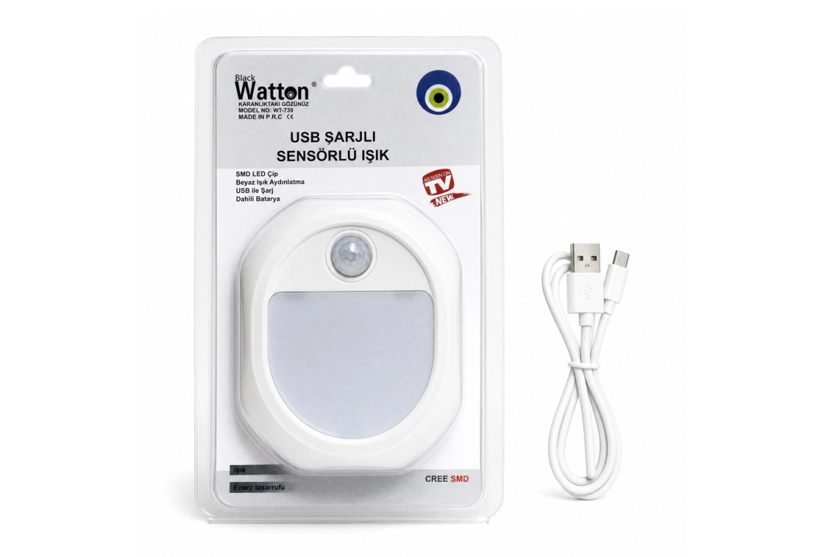 HAREKET SENSÖRLÜ USB ŞARJLI LED LAMBA WT-739
