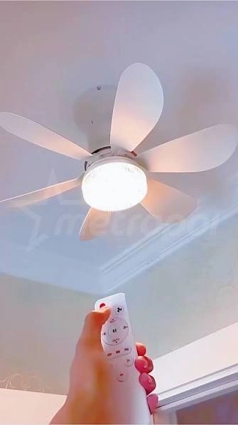 6 Kanat Tavan Vantilatörü Led Işık - 3 Renk Işık Modu, 3 Kademe Hız Modu, Kumandalı