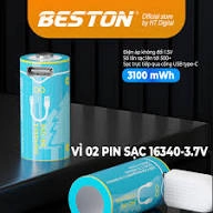 Beston Lityum USB-C 16340 şarj edilebilir pil – RCR123A 3100mWh 3.7V, 34C-85