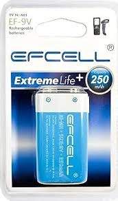  EFCELL EF-9V Şarjlı Pil 9V 250 Mah Ni-Mh 1 ADET