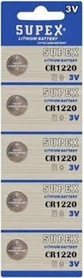 Supex CR1220 3 Volt 5’li Blister Lityum Pil