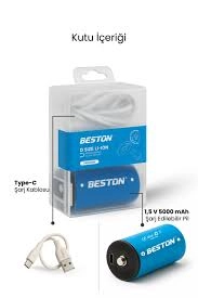 BESTON USB Type-C Şarj Edilebilir D Lityum Pil 1.5V 7200mAh