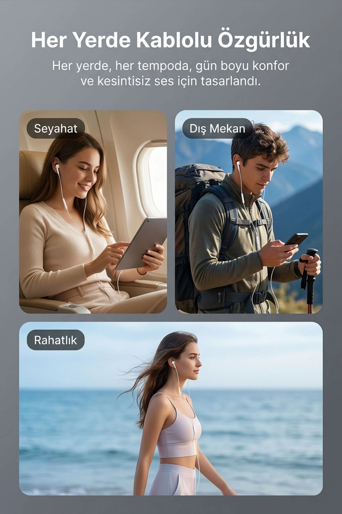 Kensa IP-90 USB-C Girişli Kablolu Stereo Kulaklık