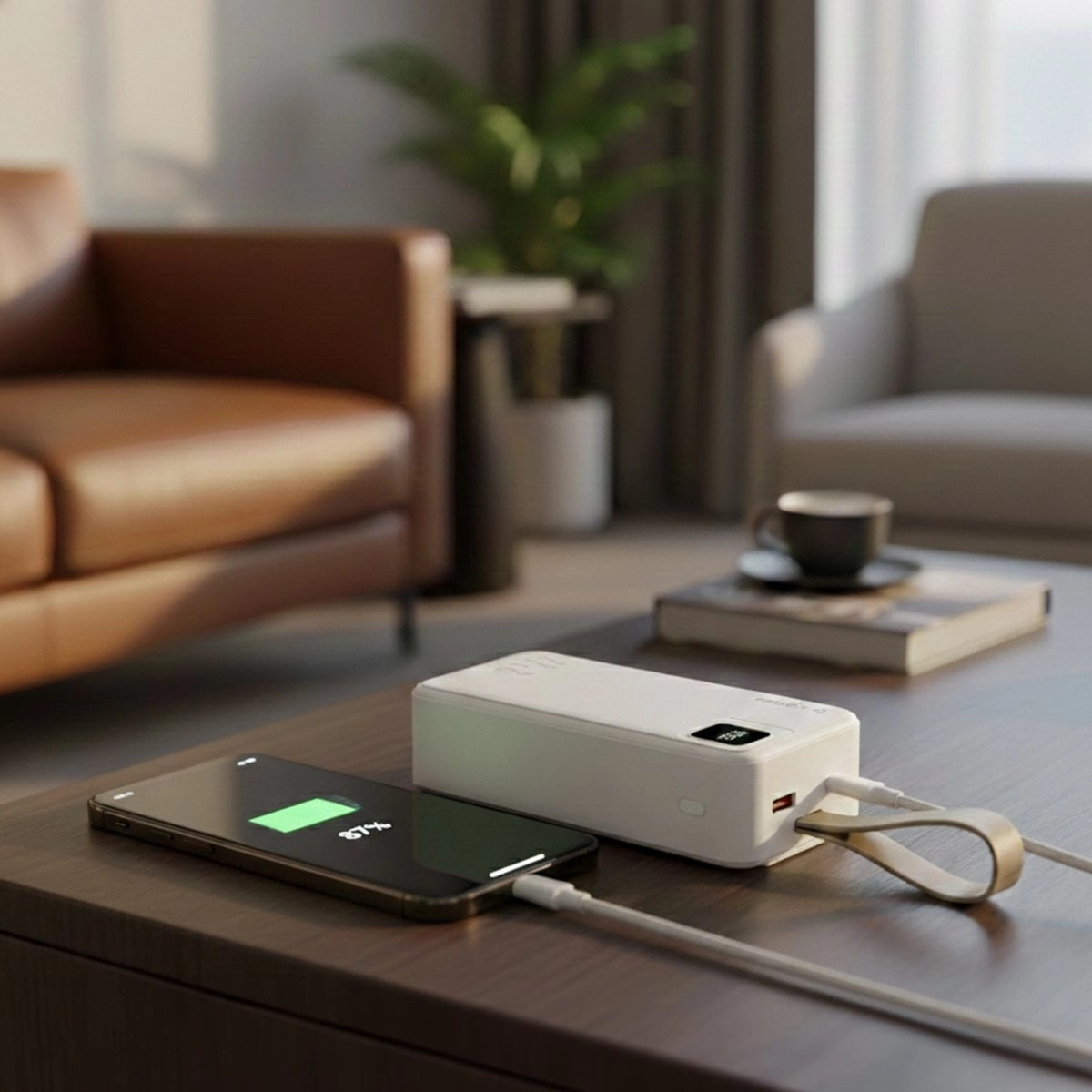 Kensa 30.000 mAh Hızlı Şarj Powerbank Beyaz