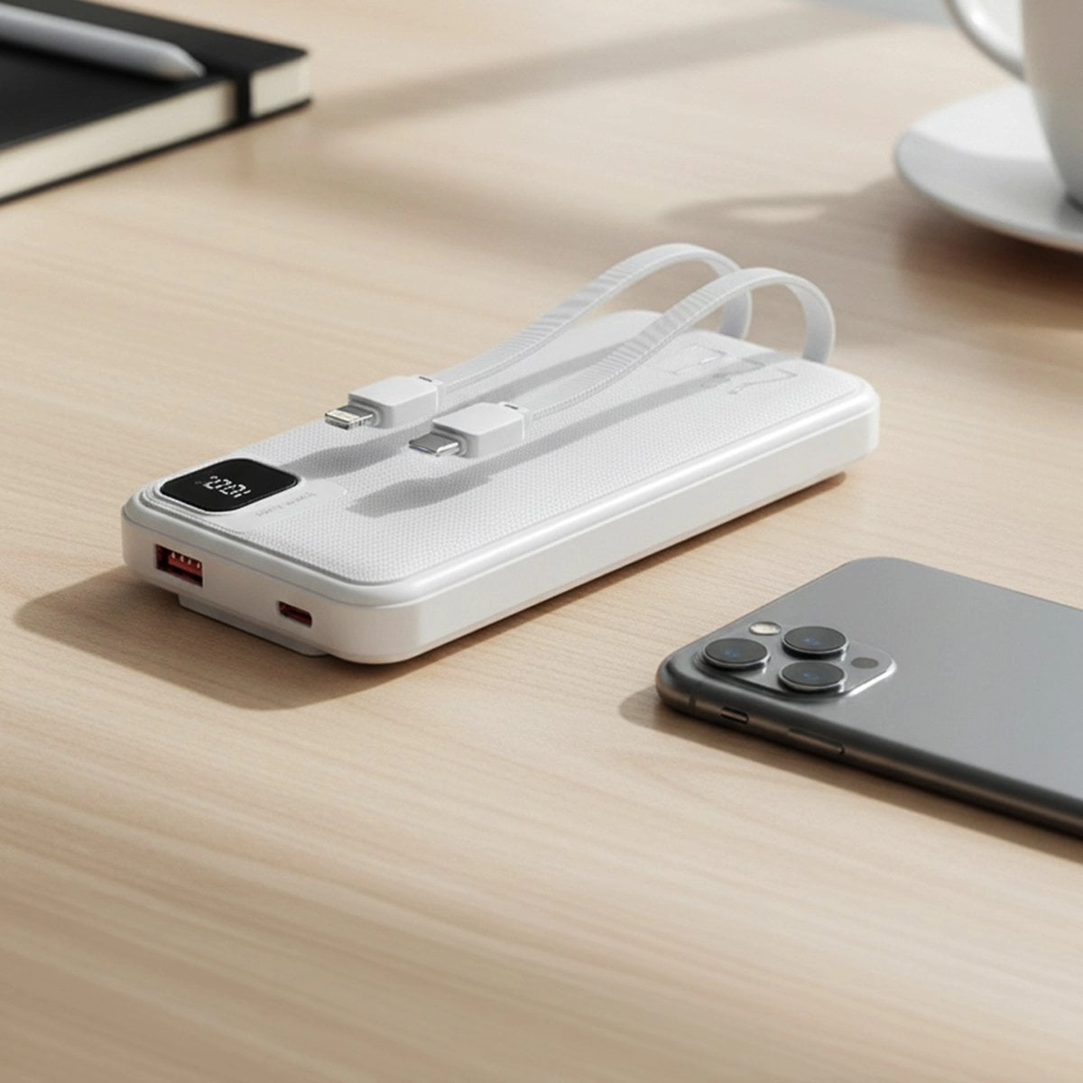 Kensa 10.000 mAh Hızlı Şarj Powerbank Beyaz