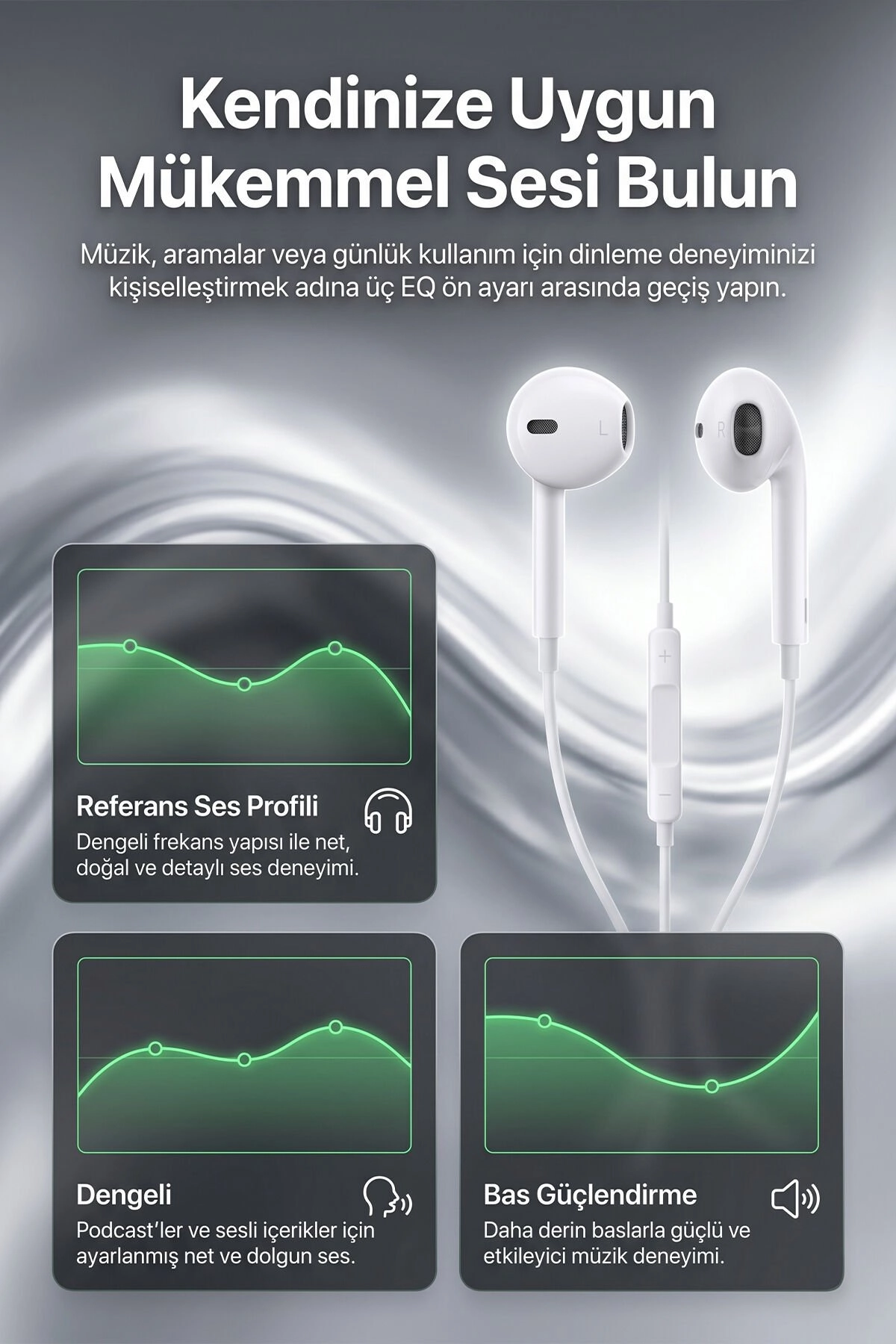 Kensa KH-228 Type-C Stereo Kablolu Kulaklık | Yüksek Ses Kalitesi