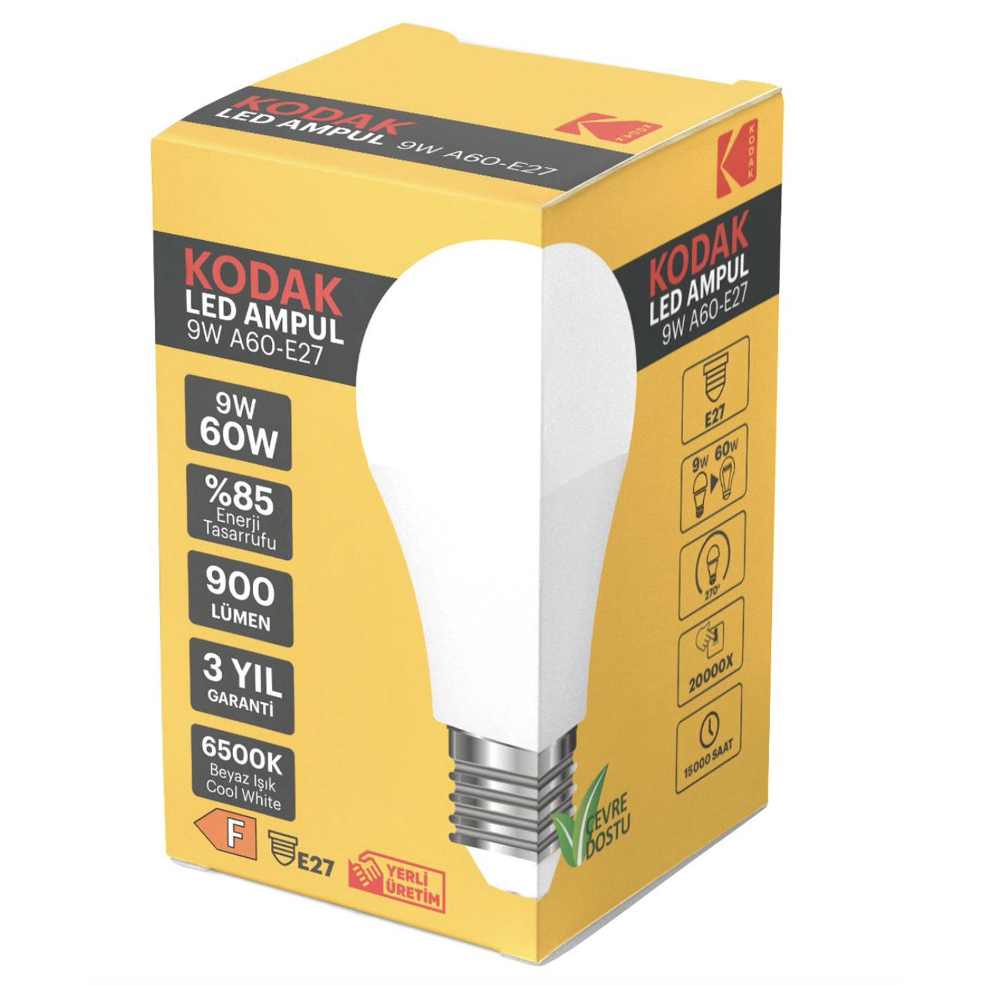 20 Adet Kodak 9 W LED Ampul 6500 K Beyaz Işık
