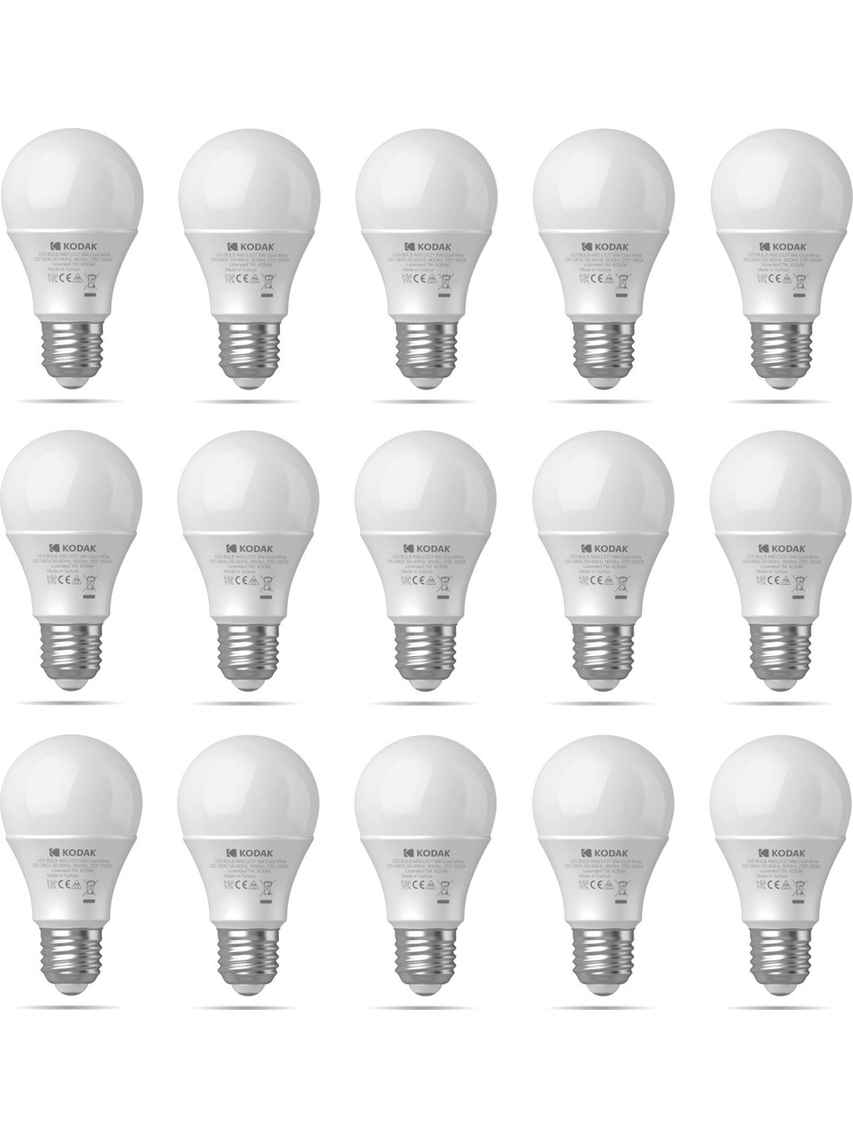 Kodak 15 Adet 9W A60 E27 LED Ampul - Beyaz Işık