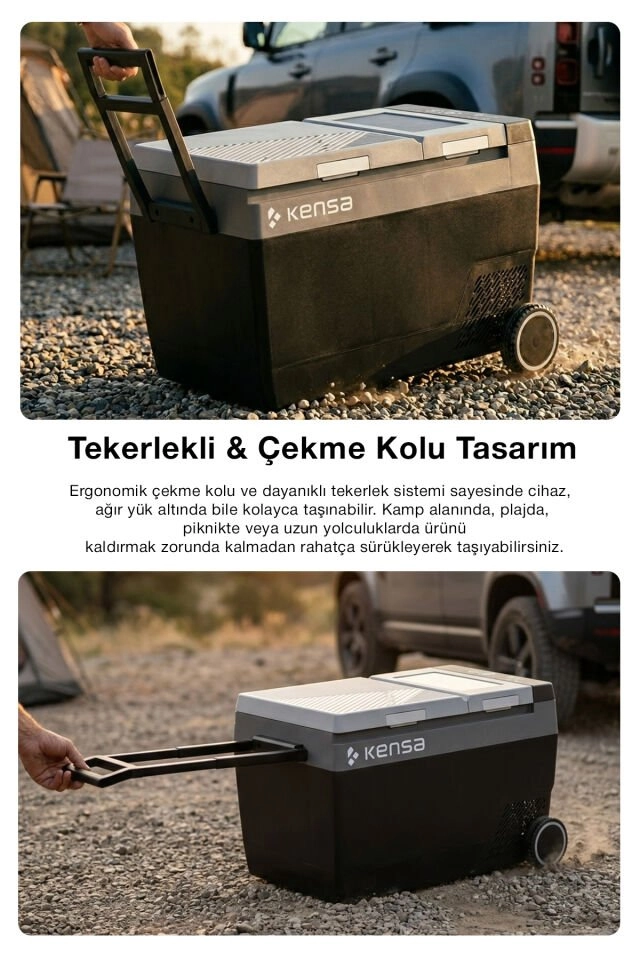 Kensa KOT-01 32L Buz Üreten Çift Bölmeli Araç Buzdolabı