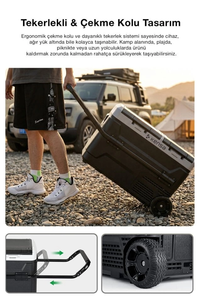 Kensa KOT-03  60 Litre Çift Bölmeli Taşınabilir Araç Buzdolabı