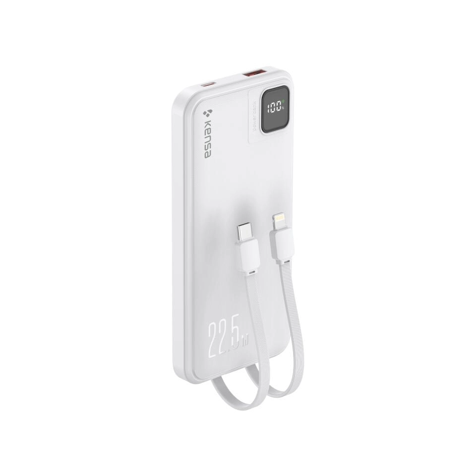 Kensa 10.000 mAh Hızlı Şarj Powerbank Beyaz