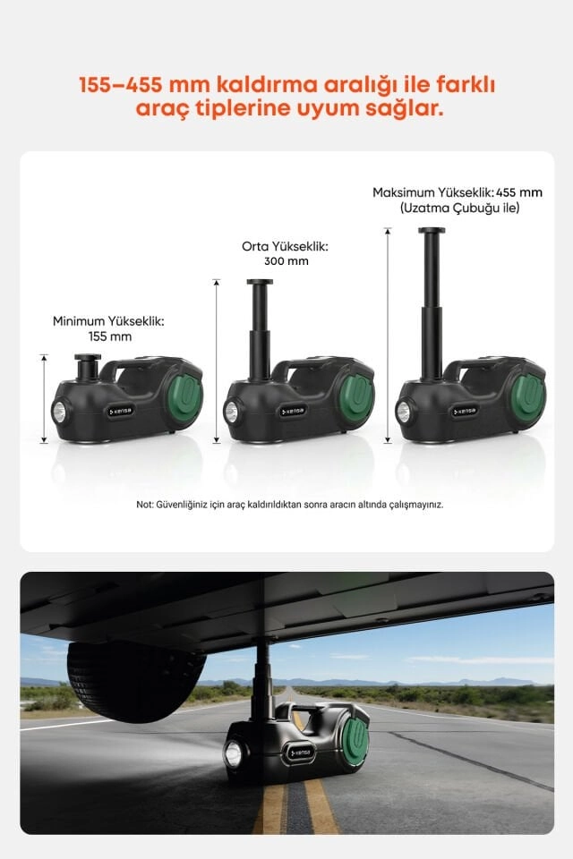 Kensa 5 TON Hidrolik Kriko ve Elektrikli Bijon Anahtarı Seti