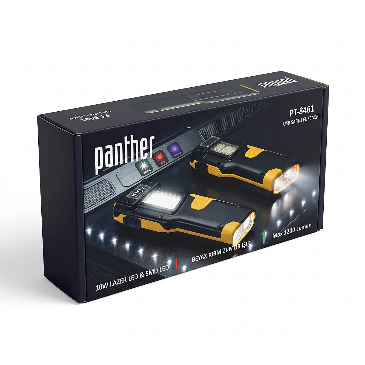 PANTHER PT-4138 USB ŞARJLI EL FENERİ