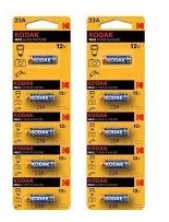 KODAK Pil 23 A Araba Garaj Kumanda Pili 12 Volt 2 Paket 5 li Kodak 23A Alkalin Kumanda Pili