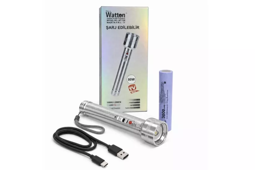 80W IŞIK GÜCÜ 10.000 LÜMEN NOSTALJİ TİP EL FENERİ WT-750