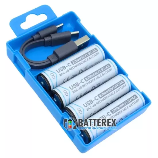 Beston 4 ADET USB AA Lityum Şarj Edilebilir Pil 2200mWh,AA