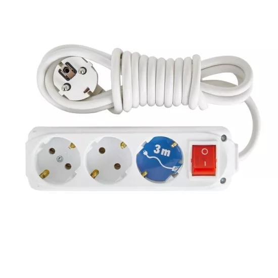 10 ADET Almera 3’lü Anahtarlı Topraklı Priz3 Mt.