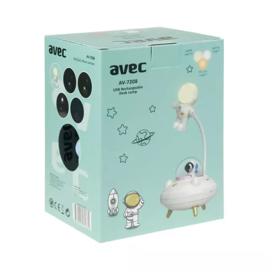 10 ADET AVEC AV-7208 USB ŞARJLI MASA LAMBASI