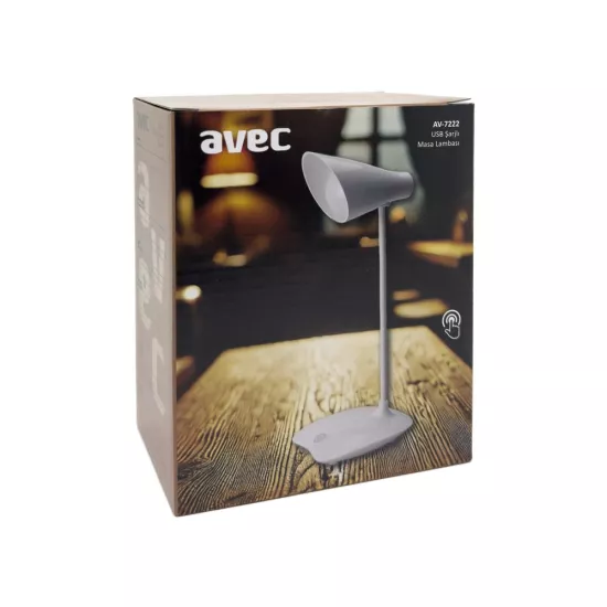 10 ADET AVEC AV-7222 USB ŞARJLI MASA LAMBASI