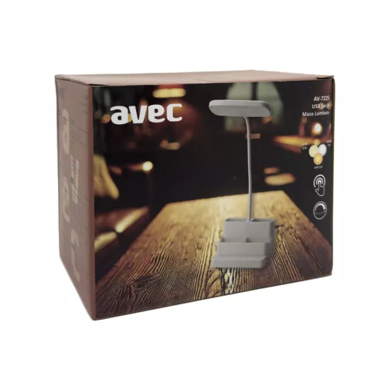 5 ADET AVEC AV-7225 USB ŞARJLI MASA LAMBASI