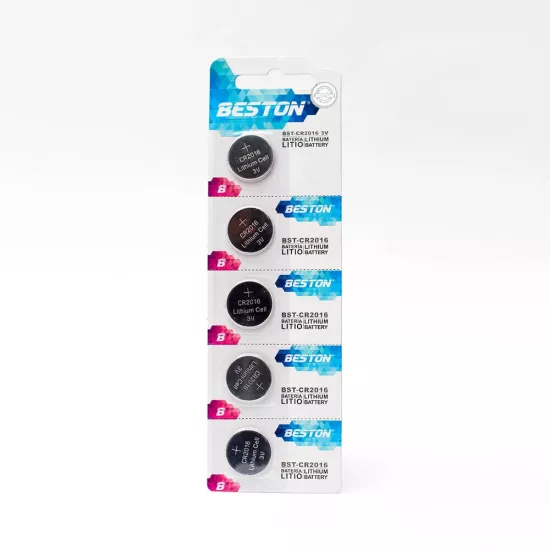 Beston CR2016 Düğme Pil Lityum İyon Pil 3V (5’li Paket)