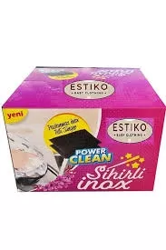 ESTİKO 48 Paket 2’li (96 adet Tekli) Avantajlı Kutu Sihirli Inox Paslanmaz Telli Sünger