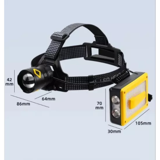 F.B.I Pro F-3003 Alüminyum PM10-TG LED Type-C Powerbank ve Solar Şarjlı Kamp Kafa Feneri