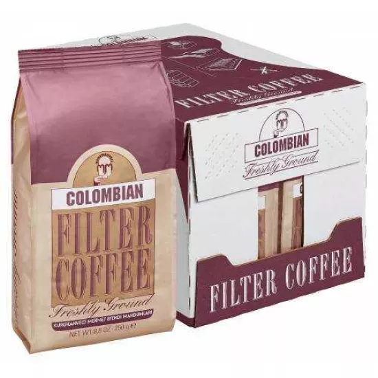 MEHMET EFENDİ COLOMBIAN FİLTRE KAHVE ÖĞÜTÜLMÜŞ 250 GR (12 Adet )