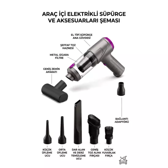 ŞARJLI OTO SÜPÜRGE GLR VACUUM CLEANER LT-145 