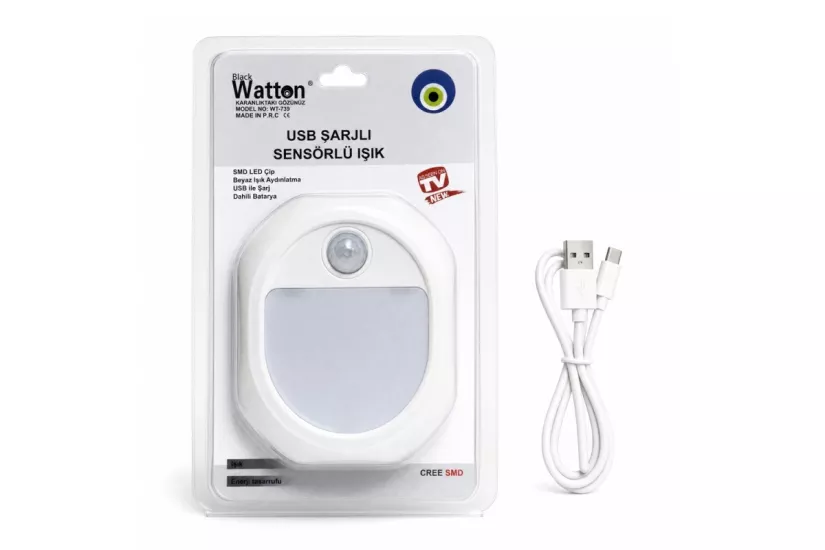 HAREKET SENSÖRLÜ USB ŞARJLI LED LAMBA WT-739