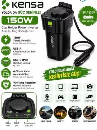 Kensa CR-76 5’i 1 Arada Araç Elektrik Adaptörü