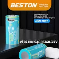 Beston Lityum USB-C 16340 şarj edilebilir pil – RCR123A 3100mWh 3.7V, 34C-85