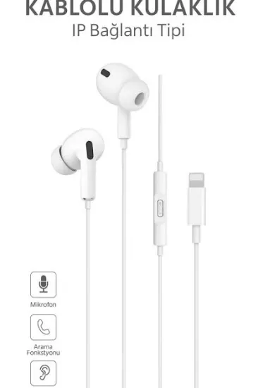 KENSA IP-85 LİGHTNİNG BAĞLANTI MİKRAFONLU KULAKLIK İP-85