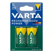 Varta 1.2 Volt - 3000 mAh Ni-MH Büyük D Boy Şarjlı Pil 2’li Paket