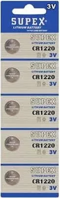 Supex CR1220 3 Volt 5’li Blister Lityum Pil