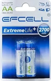 Efcell HR06 2700 mAh 2’li Şarjlı AA Kalem Pil