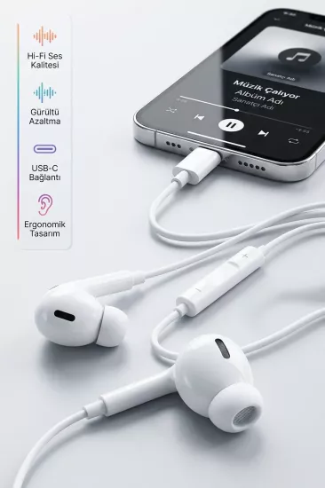 Kensa IP-90 USB-C Girişli Kablolu Stereo Kulaklık