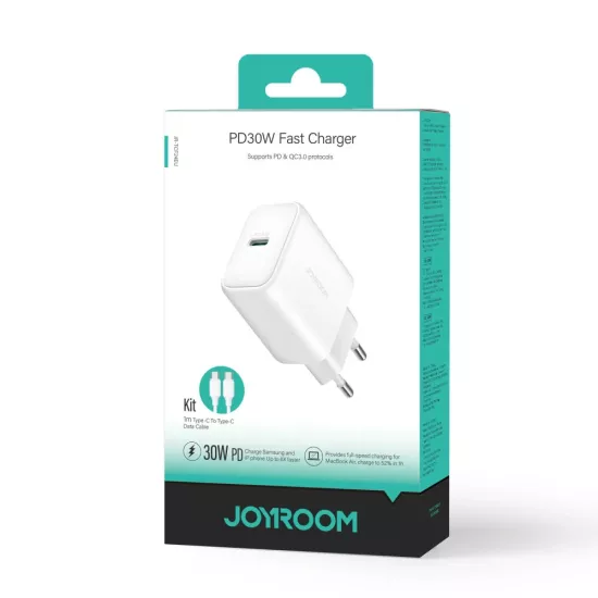 JOYROOM JR-TCF24 PD30W FAST CHARGER + C TO C CABLE 1M