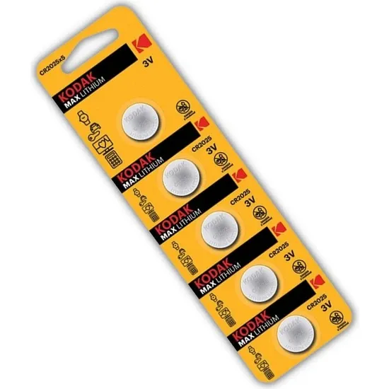 Kodak Pil Cr 2025 Baskül Pili Tartı Pili Terazi Bios Para Pili Kumanda Pili 1 Paket 5 Li