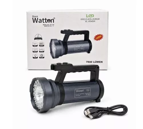 100W IŞIK GÜCÜNDE 7800 LÜMEN ŞARJLI GÜVENLİK FENERİ WT-399