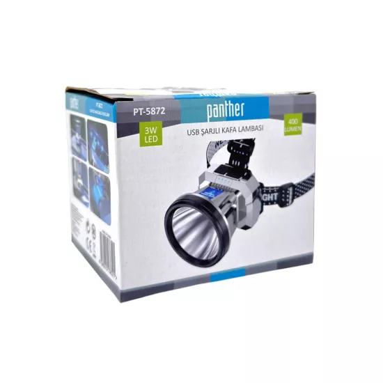 PANTHER PT-5872 USB ŞARJLI KAFA LAMBASI