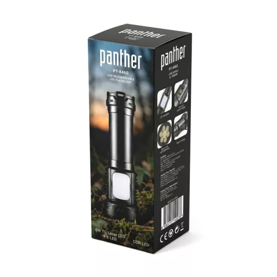 PANTHER PT-8460 USB ŞARJLI EL FENERİ