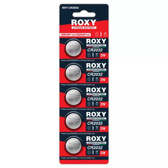 Roxy CR2032 3V Lityum Bios Baskül Terazi Pili 5’li